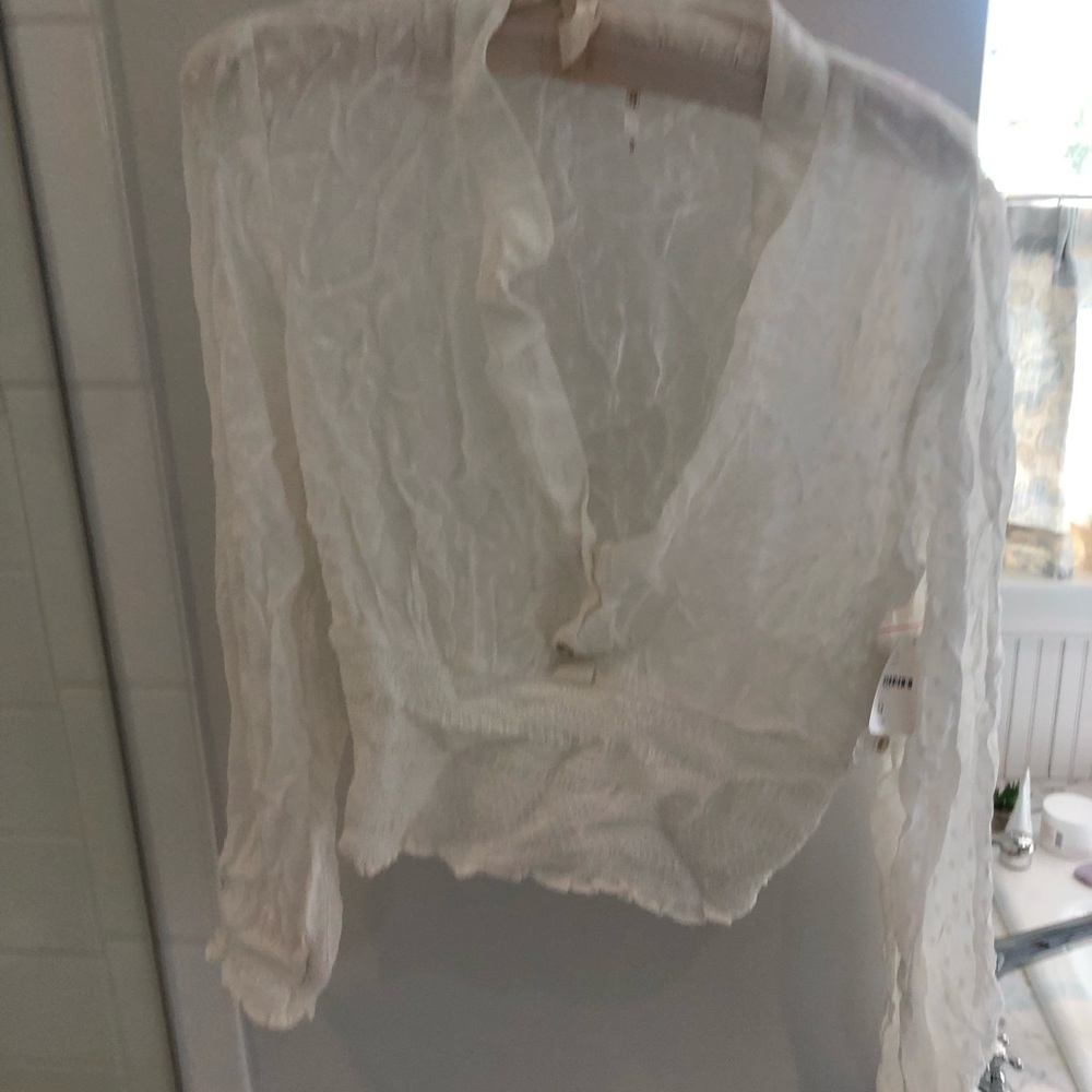 Free people white crop top NMT